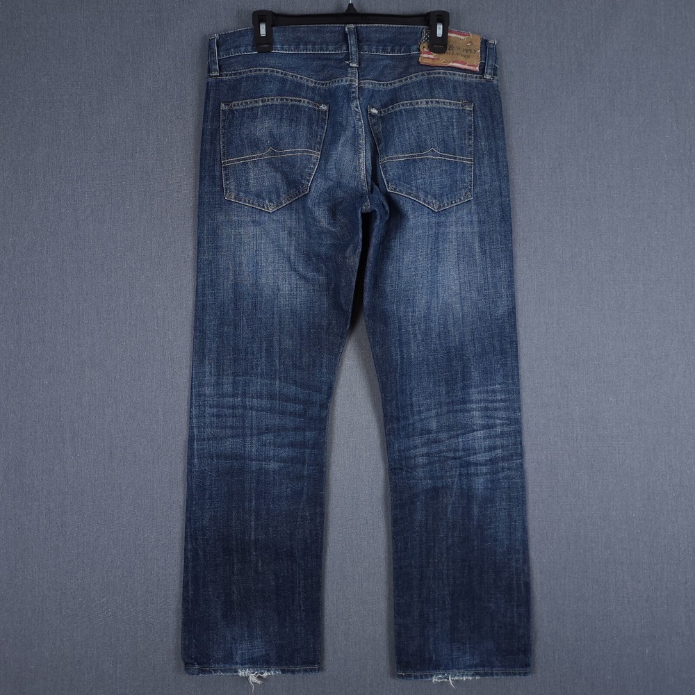 Ralph Lauren Denim Supply Jeans Men 34x30 (Fits 35x30) Distressed Straight Denim - Picture 9 of 14